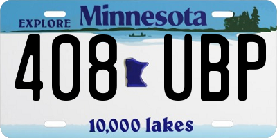 MN license plate 408UBP
