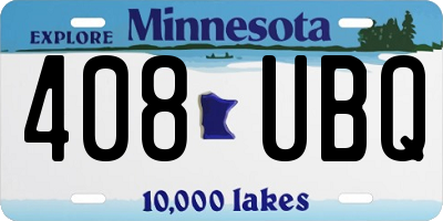 MN license plate 408UBQ