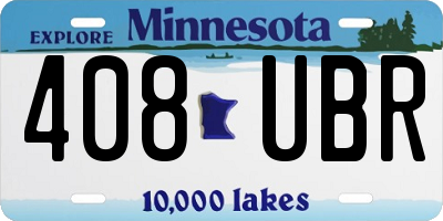 MN license plate 408UBR