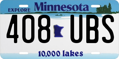 MN license plate 408UBS
