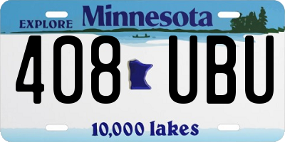 MN license plate 408UBU