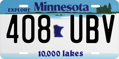 MN license plate 408UBV