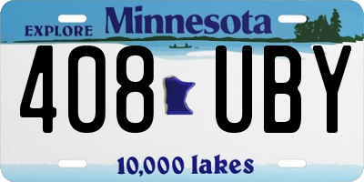 MN license plate 408UBY