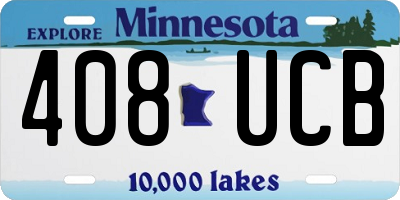 MN license plate 408UCB