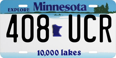 MN license plate 408UCR