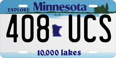 MN license plate 408UCS
