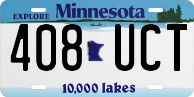 MN license plate 408UCT