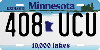 MN license plate 408UCU