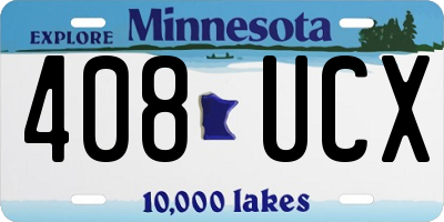 MN license plate 408UCX