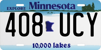 MN license plate 408UCY