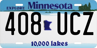 MN license plate 408UCZ