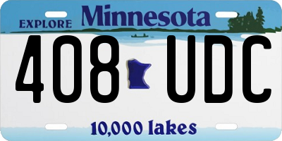 MN license plate 408UDC