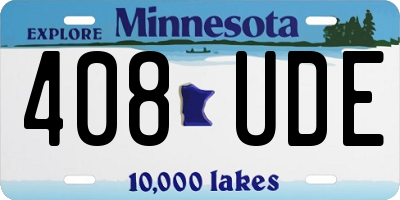 MN license plate 408UDE