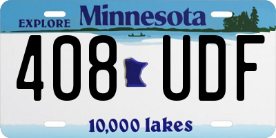 MN license plate 408UDF