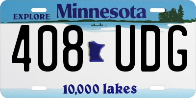 MN license plate 408UDG