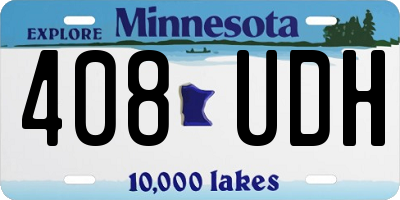 MN license plate 408UDH