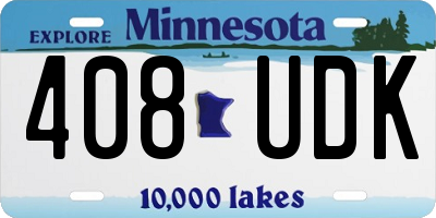 MN license plate 408UDK
