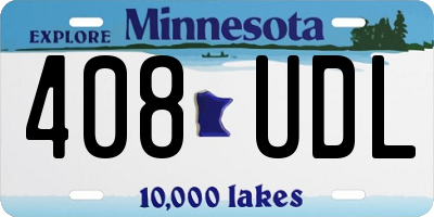 MN license plate 408UDL