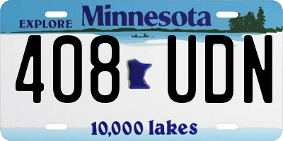 MN license plate 408UDN