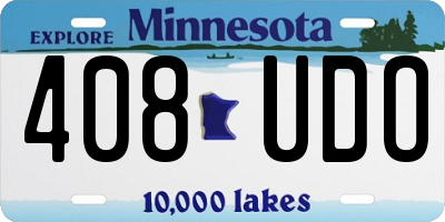 MN license plate 408UDO