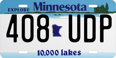 MN license plate 408UDP