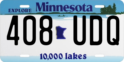 MN license plate 408UDQ