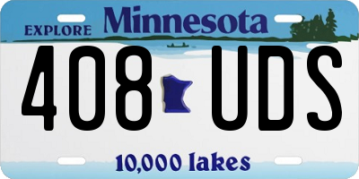 MN license plate 408UDS