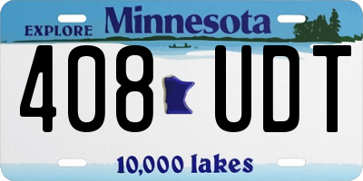 MN license plate 408UDT