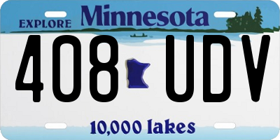 MN license plate 408UDV