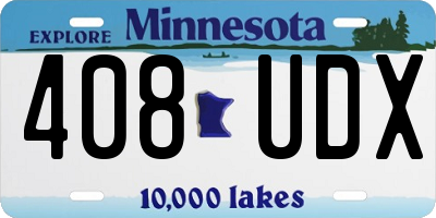 MN license plate 408UDX