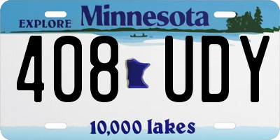 MN license plate 408UDY