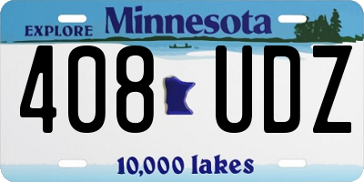 MN license plate 408UDZ