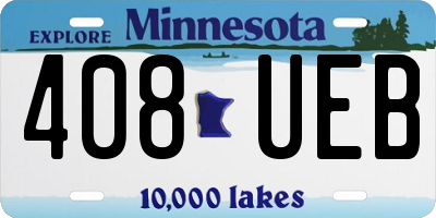 MN license plate 408UEB