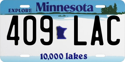 MN license plate 409LAC