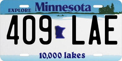 MN license plate 409LAE