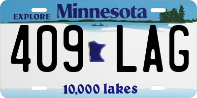 MN license plate 409LAG