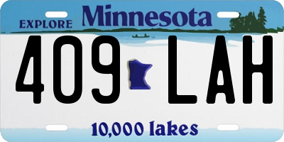 MN license plate 409LAH