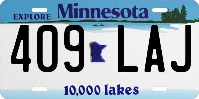 MN license plate 409LAJ