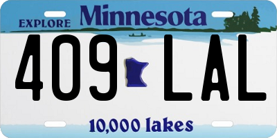 MN license plate 409LAL