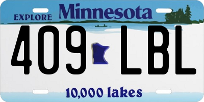 MN license plate 409LBL