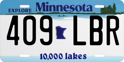 MN license plate 409LBR