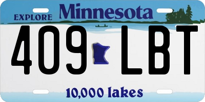 MN license plate 409LBT