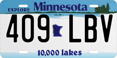 MN license plate 409LBV