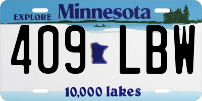 MN license plate 409LBW