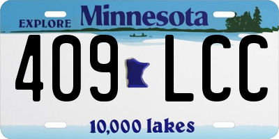 MN license plate 409LCC