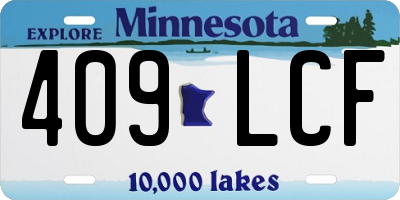 MN license plate 409LCF