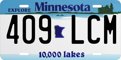 MN license plate 409LCM