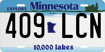 MN license plate 409LCN