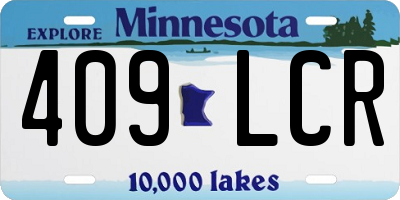 MN license plate 409LCR