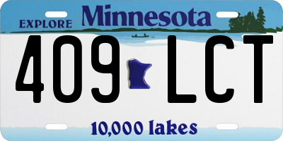 MN license plate 409LCT